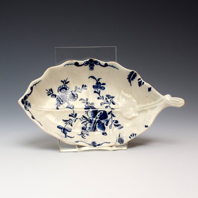 Very Rare Large Size Leaf Shaped Pickle Dish c1768-72 Ex Robert Woodthorpe Browne Collection