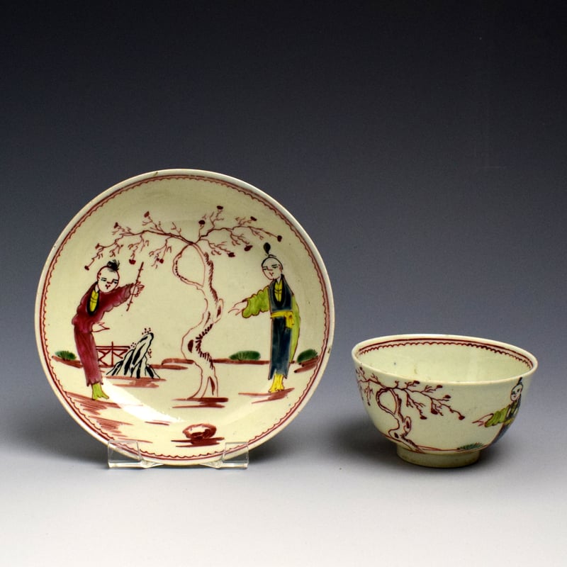 Seth Pennington Scolding Woman Pattern Teabowl and Saucer c1780-90