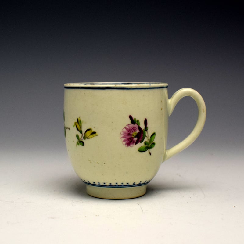 Very Rare Floral Sprays Pattern Coffee Cup c1770-75