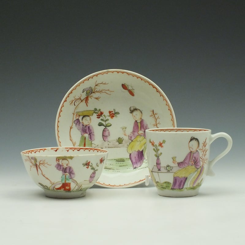 Parrot and Butterfly Pattern Trio c1780-95