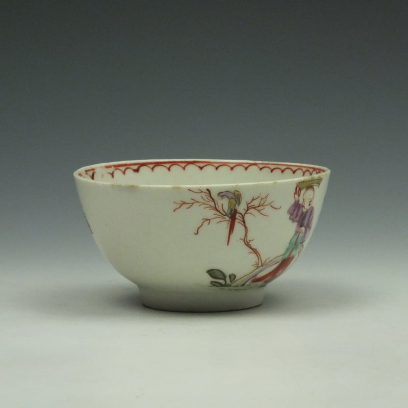 Lowestoft Porcelain Parrot and Butterfly Pattern Trio c1780-90 (11)