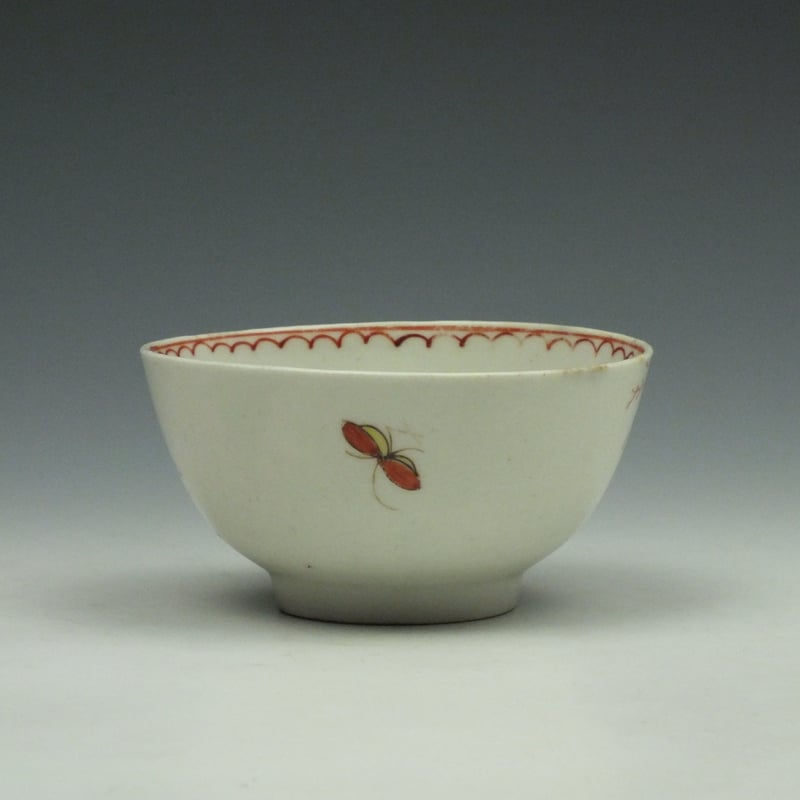 Lowestoft Porcelain Parrot and Butterfly Pattern Trio c1780-90 (12)