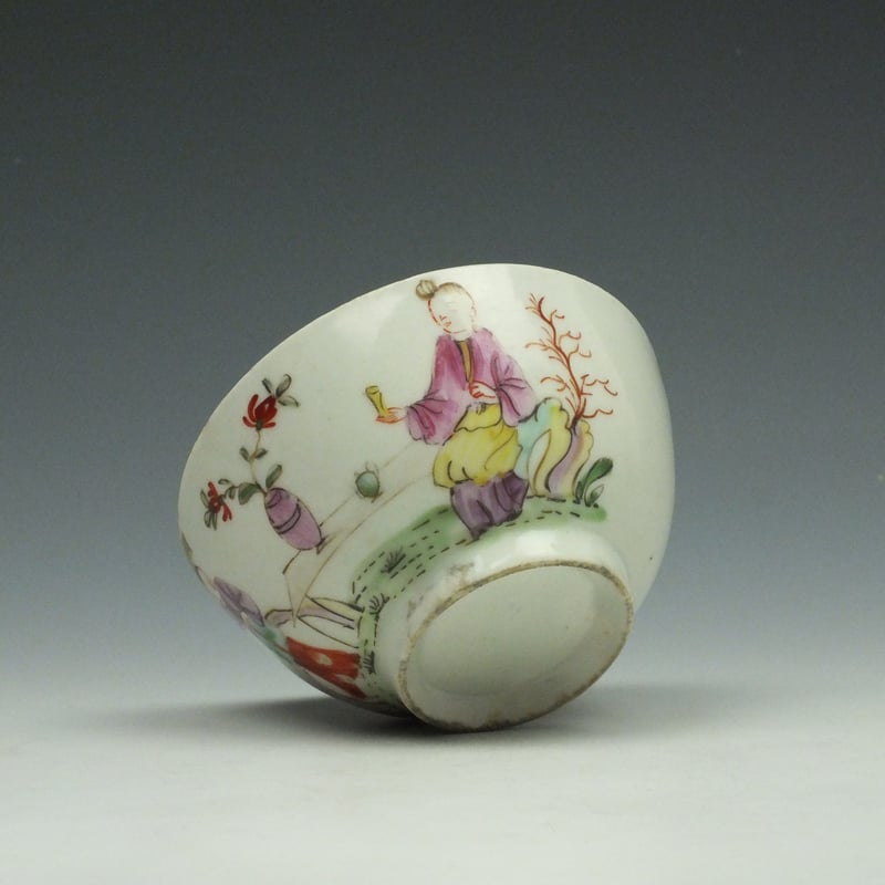 Lowestoft Porcelain Parrot and Butterfly Pattern Trio c1780-90 (16)