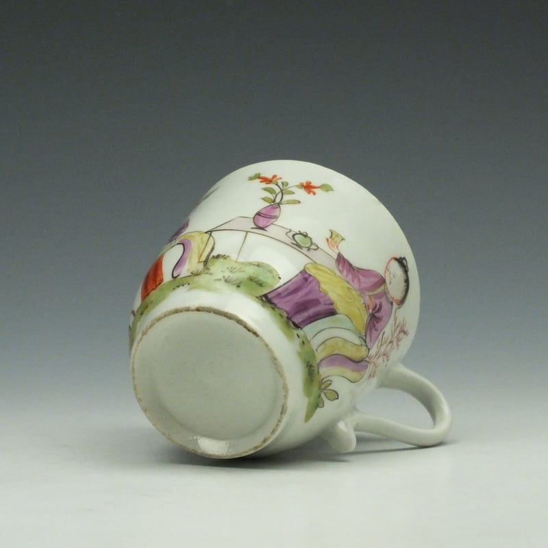 Lowestoft Porcelain Parrot and Butterfly Pattern Trio c1780-90 (8)