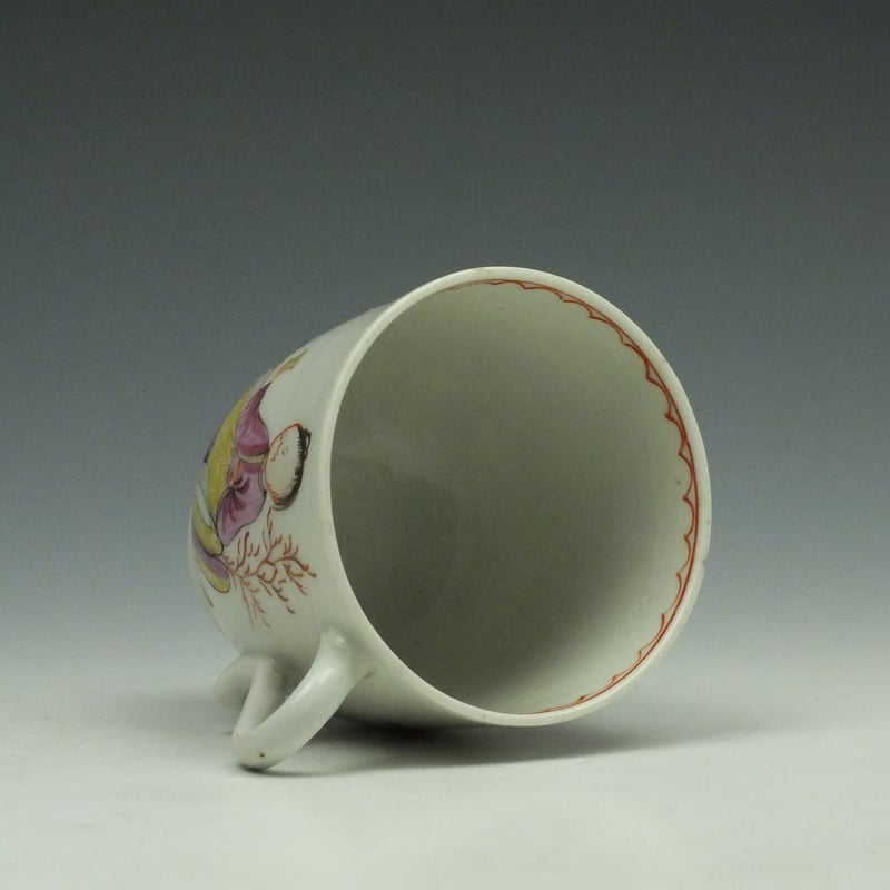 Lowestoft Porcelain Parrot and Butterfly Pattern Trio c1780-90 (9)