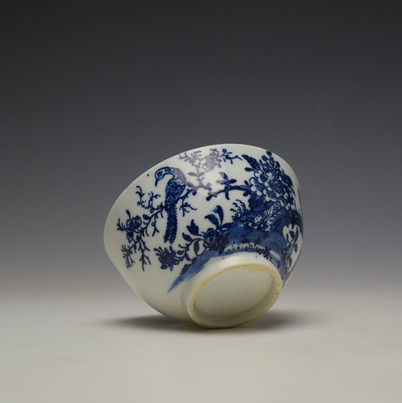 Lowestoft Two Peacock and Peony Pattern Teabowl and Saucer c1775-85 (8)