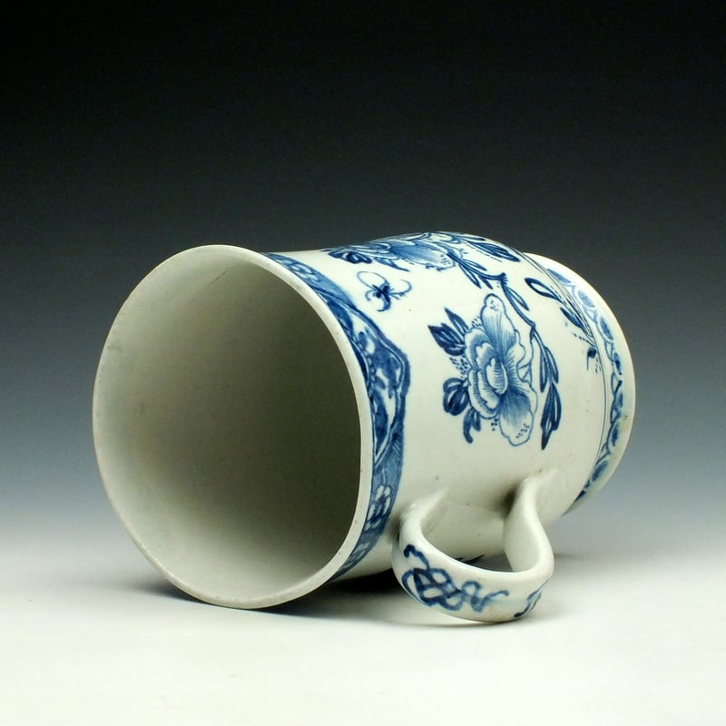 6-Bow Porcelain Peony and Rock Pattern Mug c1760-70 (6)
