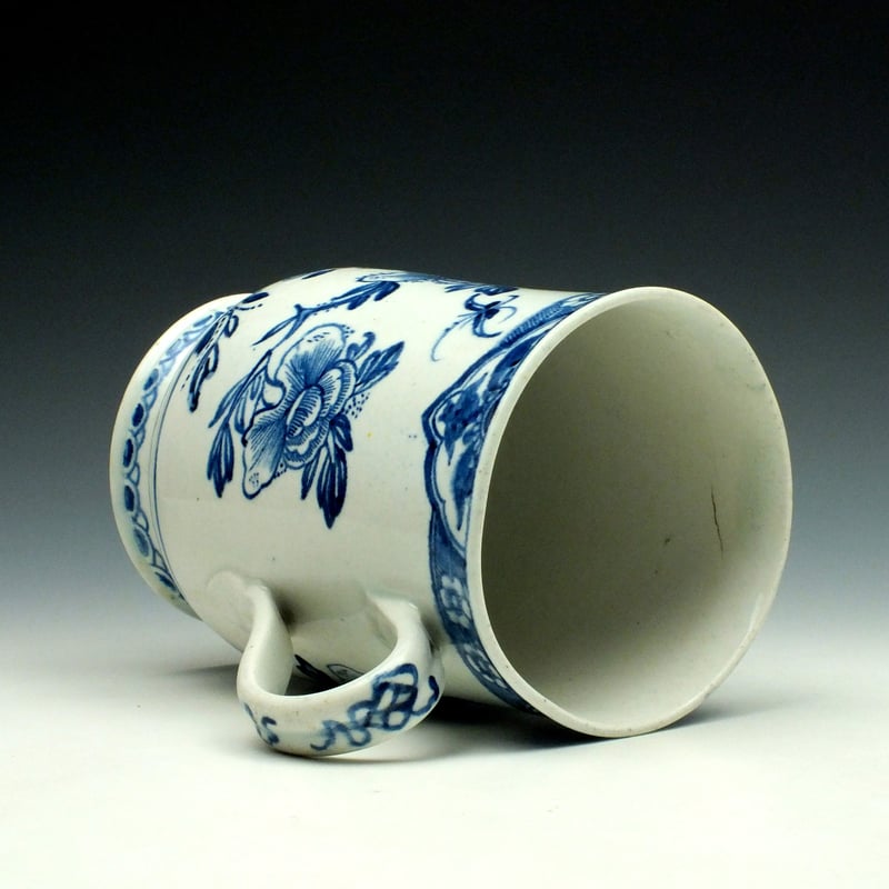 7-Bow Porcelain Peony and Rock Pattern Mug c1760-70 (7)