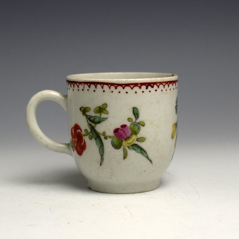 A Bow Rose Pattern Coffee Cup c1758 (2)