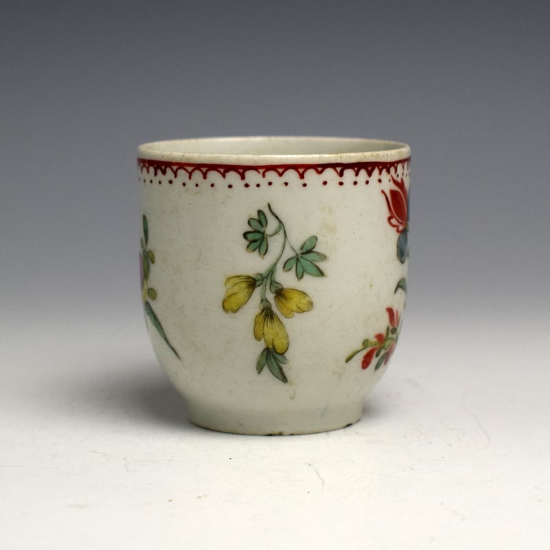 A Bow Rose Pattern Coffee Cup c1758 (3)