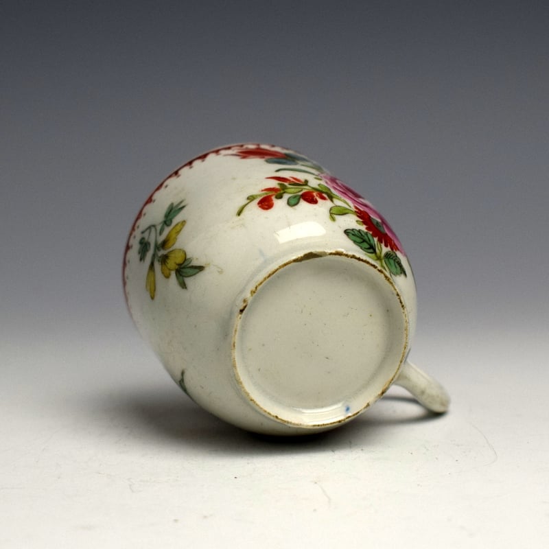 A Bow Rose Pattern Coffee Cup c1758 (6)