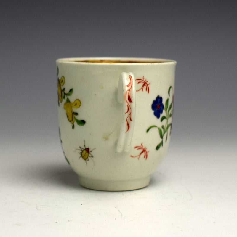 A Fine Worcester Flower Sprays and Insects Pattern Coffee Cup c1760-65 (4)