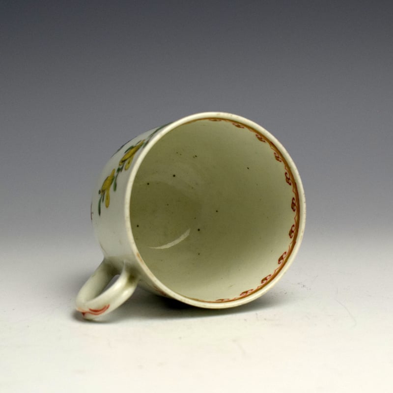 A Fine Worcester Flower Sprays and Insects Pattern Coffee Cup c1760-65 (5)