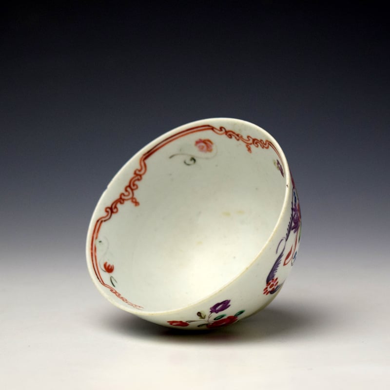 Baddeley Littler Floral Pattern Teabowl and Saucer c1780-85 (6)