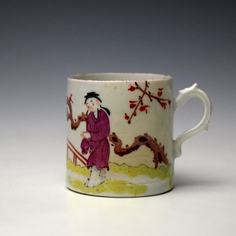 Boy Playing With an Apple Pattern Coffee Can c1760-65