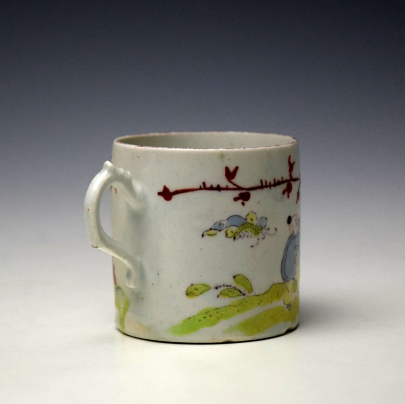 Bow Boy Playing With an Apple Pattern Coffee Can c1760-65 (4)