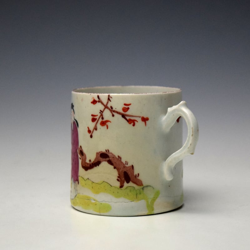 Bow Boy Playing With an Apple Pattern Coffee Can c1760-65 (5)