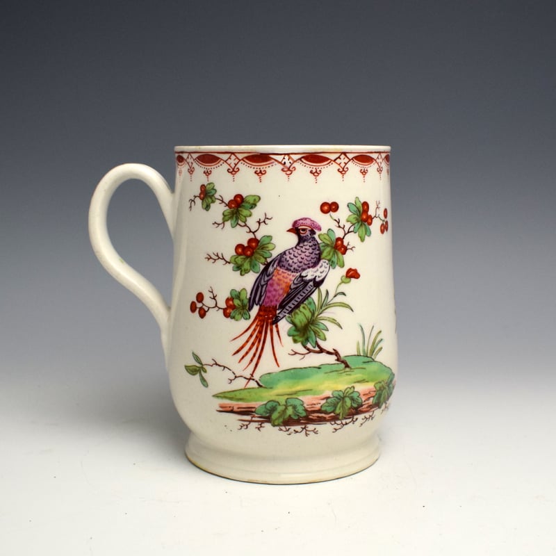 Bow Fancy Bird in Tree Pattern Bell Shaped Mug c1770 (2)