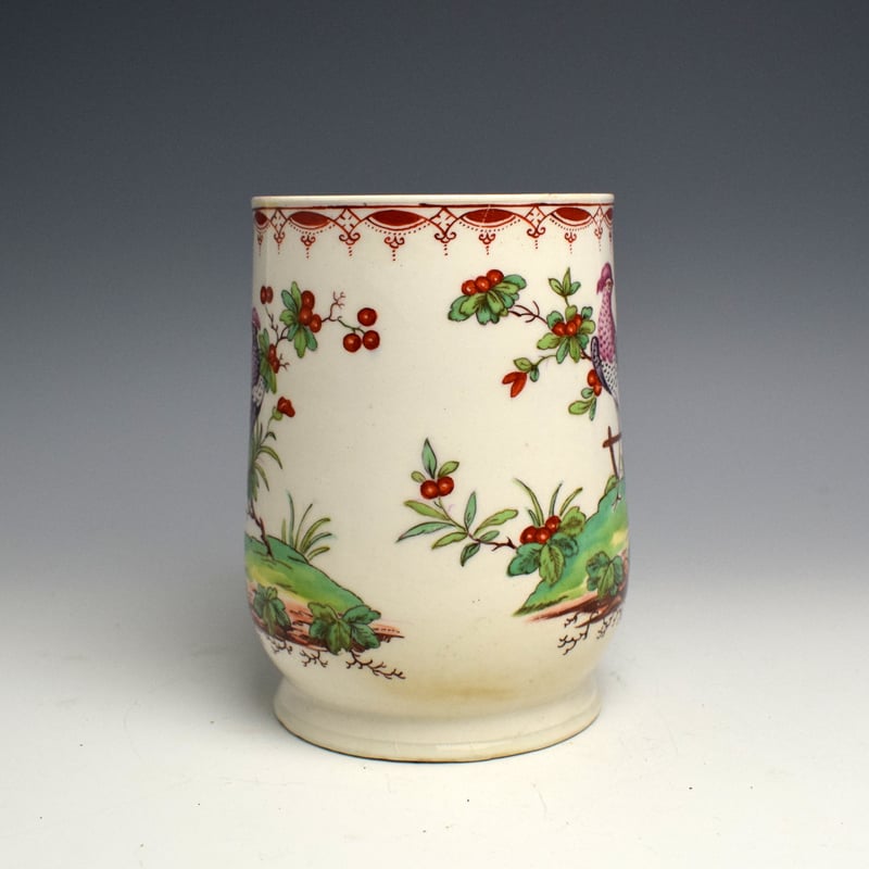 Bow Fancy Bird in Tree Pattern Bell Shaped Mug c1770 (3)