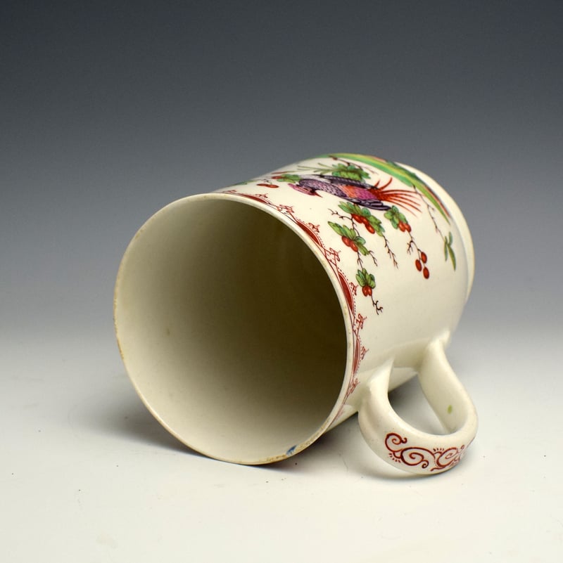 Bow Fancy Bird in Tree Pattern Bell Shaped Mug c1770 (5)