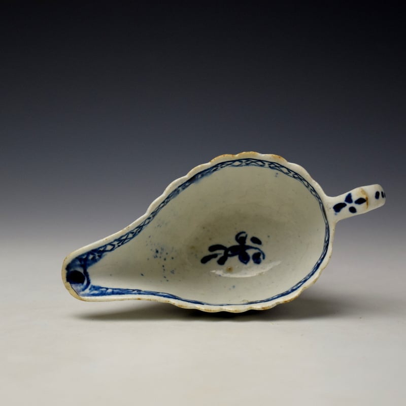 Bow Floral Pattern Blue and White Creamboat c1760 (8)