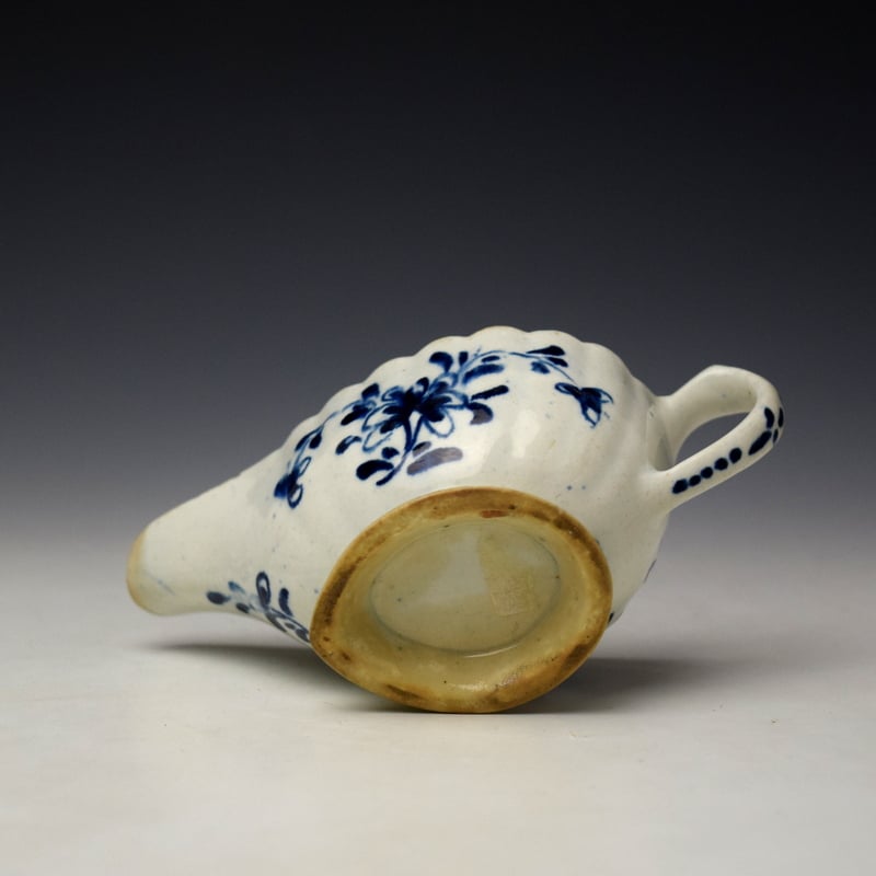 Bow Floral Pattern Blue and White Creamboat c1760 (9)