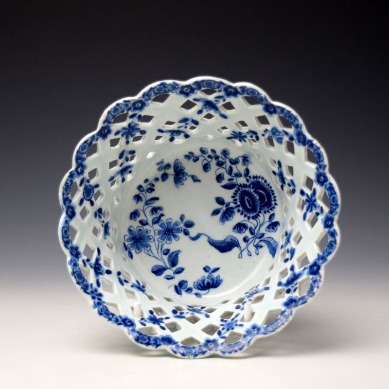 Floral Sprays Pattern Small Basket c1760-65 Ex Sutherland Collection
