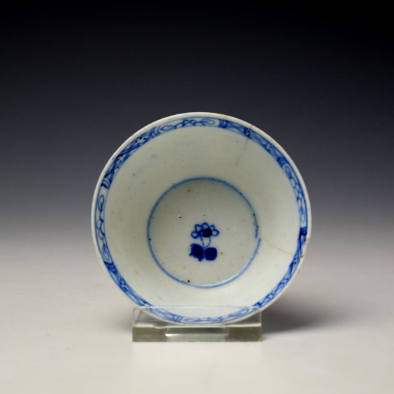 Bow Flowering Root and Fence Pattern Teabowl c1754-58 (5)