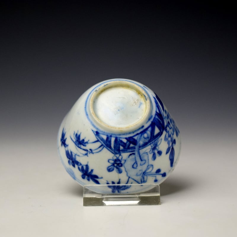 Bow Flowering Root and Fence Pattern Teabowl c1754-58 (6)