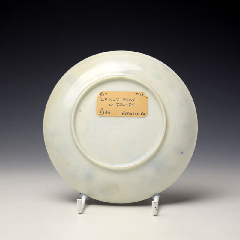 Bow Flowering Root and Holed Rock Pattern Saucer c1750-52 (2)