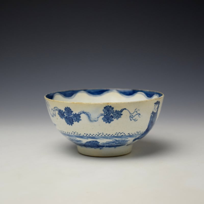 Bow Golfer and Caddy Pattern Breakfast Size Teacup c1760 (3)