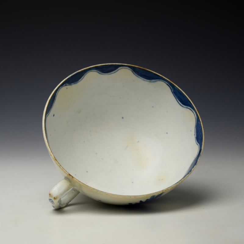 Bow Golfer and Caddy Pattern Breakfast Size Teacup c1760 (6)