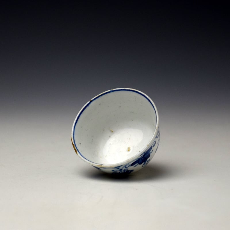 Bow Grapevine Pattern Toy Teabowl and Saucer c1760-65 (5)