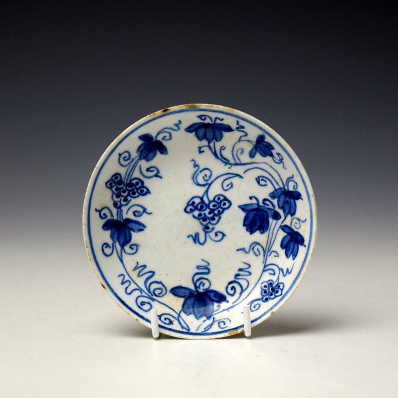 Bow Grapevine Pattern Toy Teabowl and Saucer c1760-65 (7)