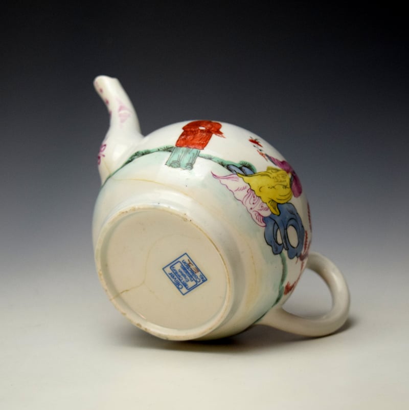 Bow Lady Holding a Flower Pattern Teapot and Cover c1765-70 (8)