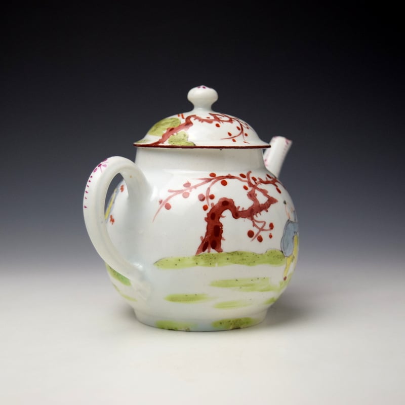 Bow Mandarin Boy Paying With an Apple Pattern Teapot and Cover c1765-70 (5)