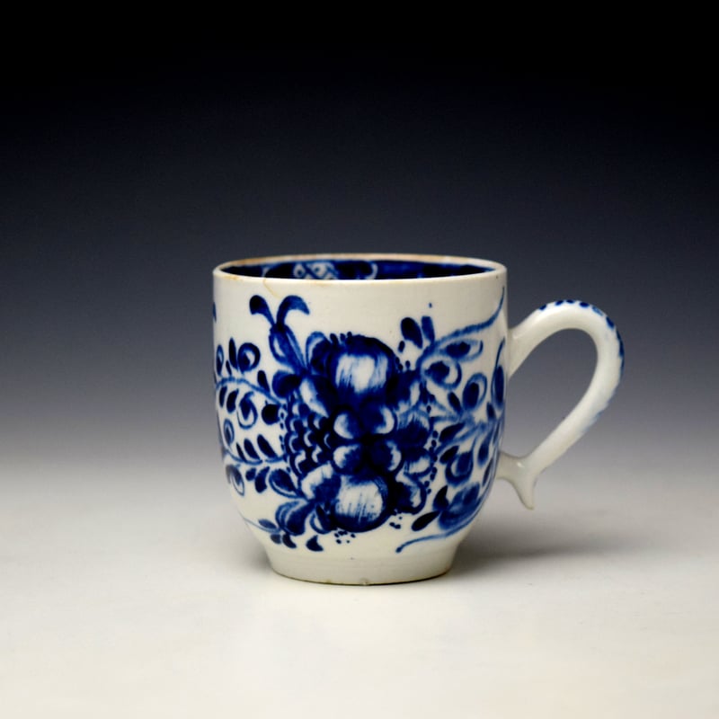 Bow Mansfield Pattern Coffee Cup and Saucer c1760-65 (2)