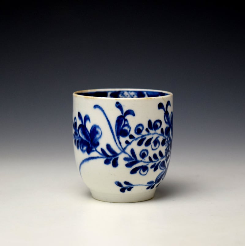 Bow Mansfield Pattern Coffee Cup and Saucer c1760-65 (3)