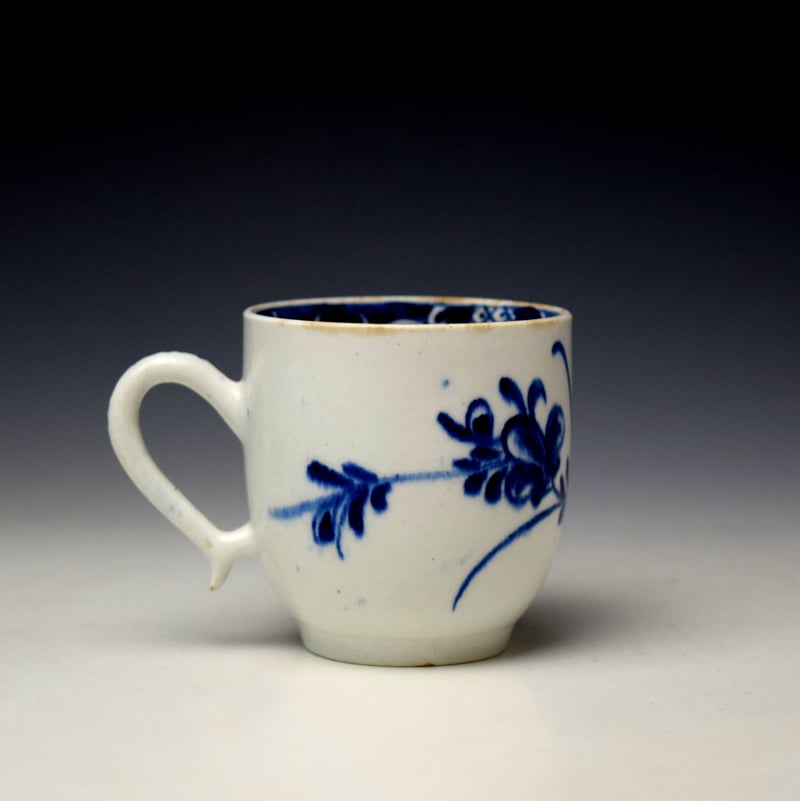 Bow Mansfield Pattern Coffee Cup and Saucer c1760-65 (4)