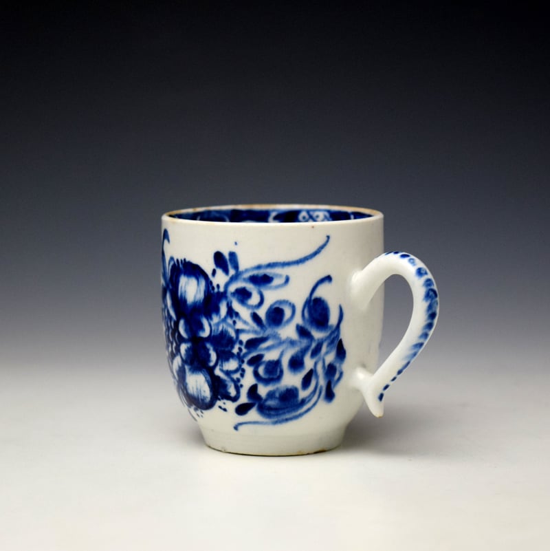 Bow Mansfield Pattern Coffee Cup and Saucer c1760-65 (6)