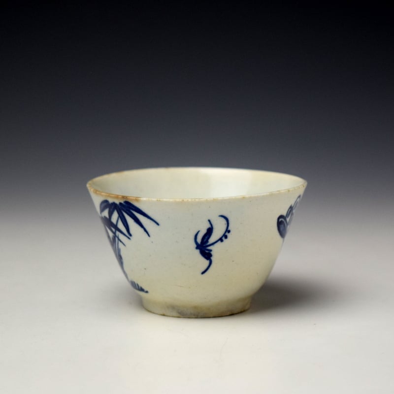 Bow Peony Rock and Bamboo Pattern Teabowl c1758-62 (3)