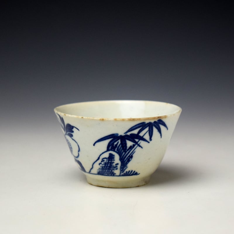 Bow Peony Rock and Bamboo Pattern Teabowl c1758-62 (4)