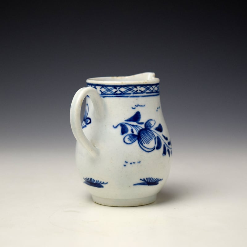Bow Peony Willow and Rock Pattern Sparrow Beak Jug c1765-70 (5)