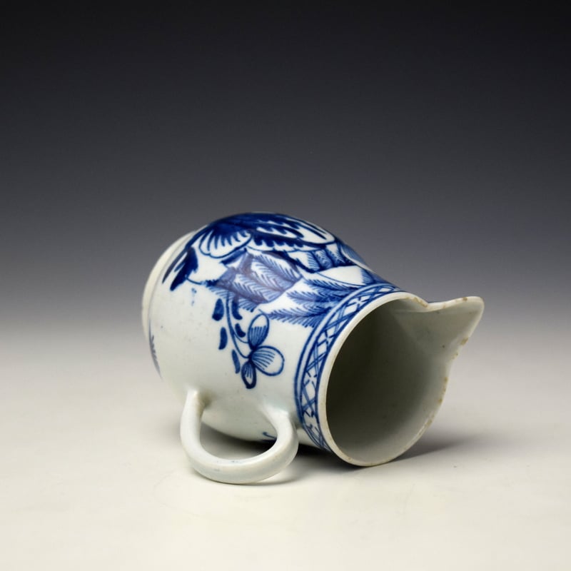 Bow Peony Willow and Rock Pattern Sparrow Beak Jug c1765-70 (8)