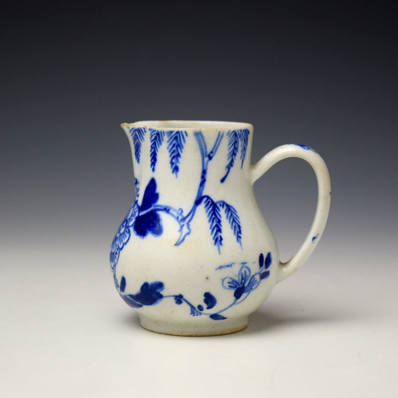 Bow Peony and Flowering Root Pattern Cream Jug c1750-55 (1)