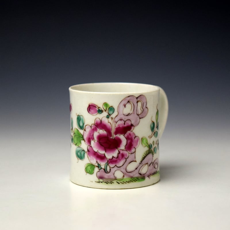 Bow Peony and Rock Pattern Coffee Can c1754-58 Ex Patricia Daniels Collection