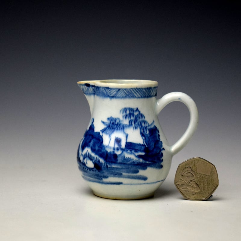 Bow Rocky Central Pavilion Pattern Sparrow Beak Jug c1753-55 (2)