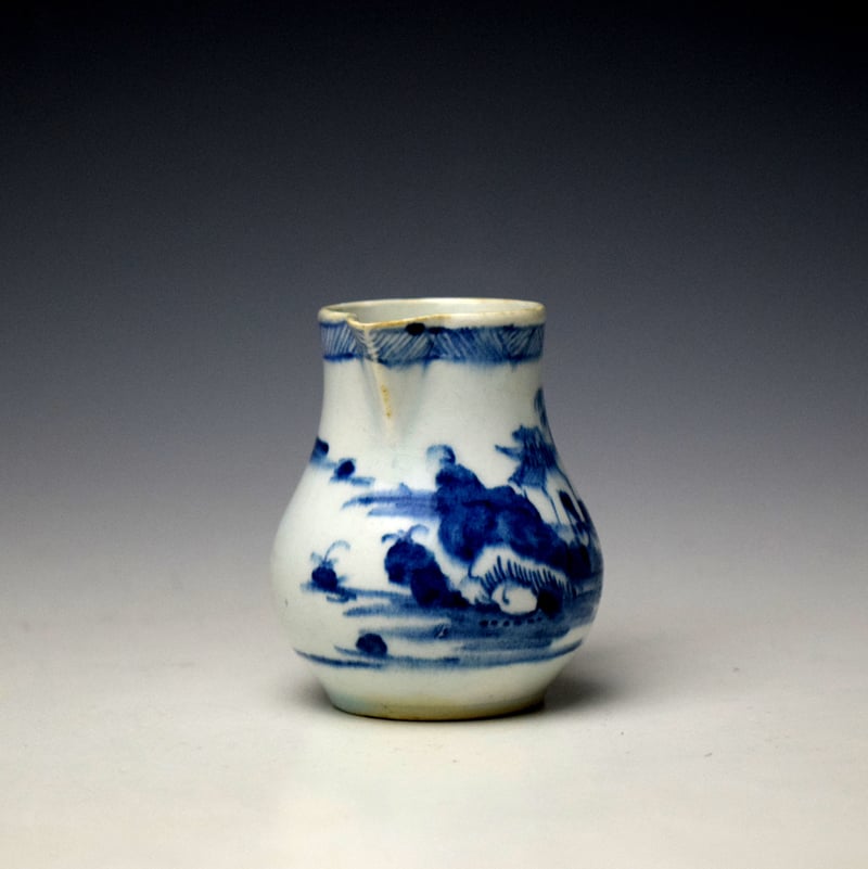 Bow Rocky Central Pavilion Pattern Sparrow Beak Jug c1753-55 (3)