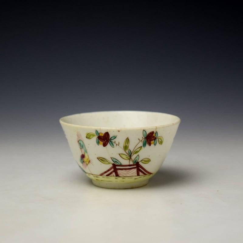 Bow Strutting Bird Pattern Teabowl c1755 (6)