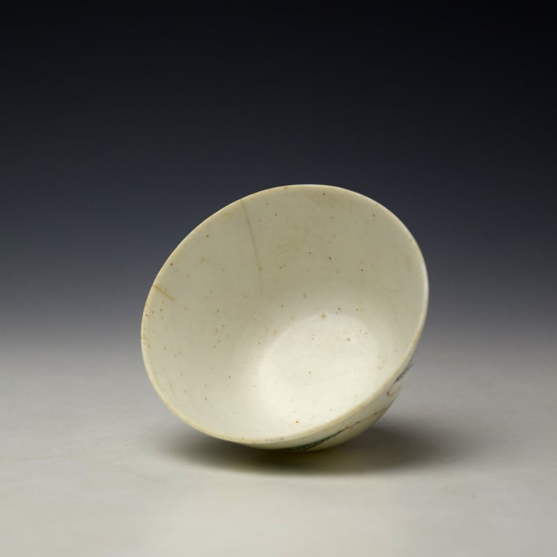 Bow Strutting Bird Pattern Teabowl c1755 (7)